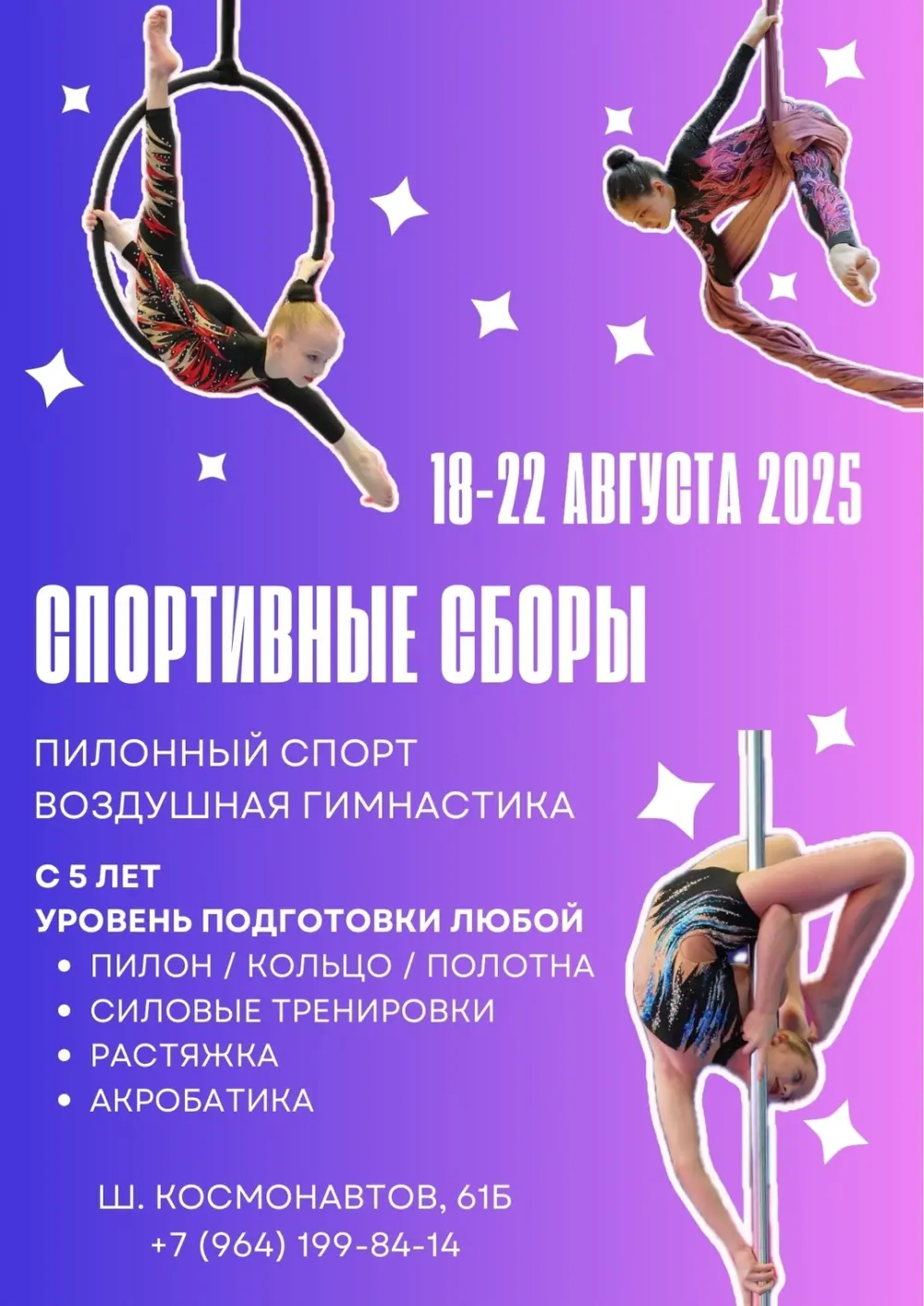 Спортивные сборы центра пилонного спорта и воздушной гимнастики "Сверху"