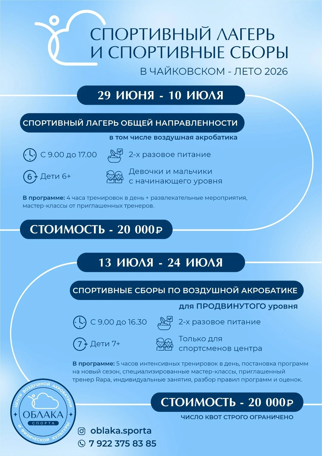 Спортивные сборы по воздушной акробатике