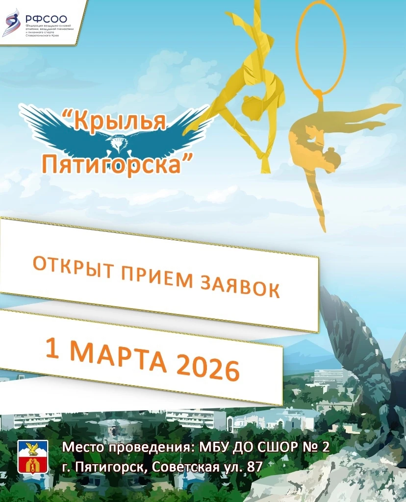Открытые муниципальные соревнования по воздушной гимнастике "Крылья Пятигорска"