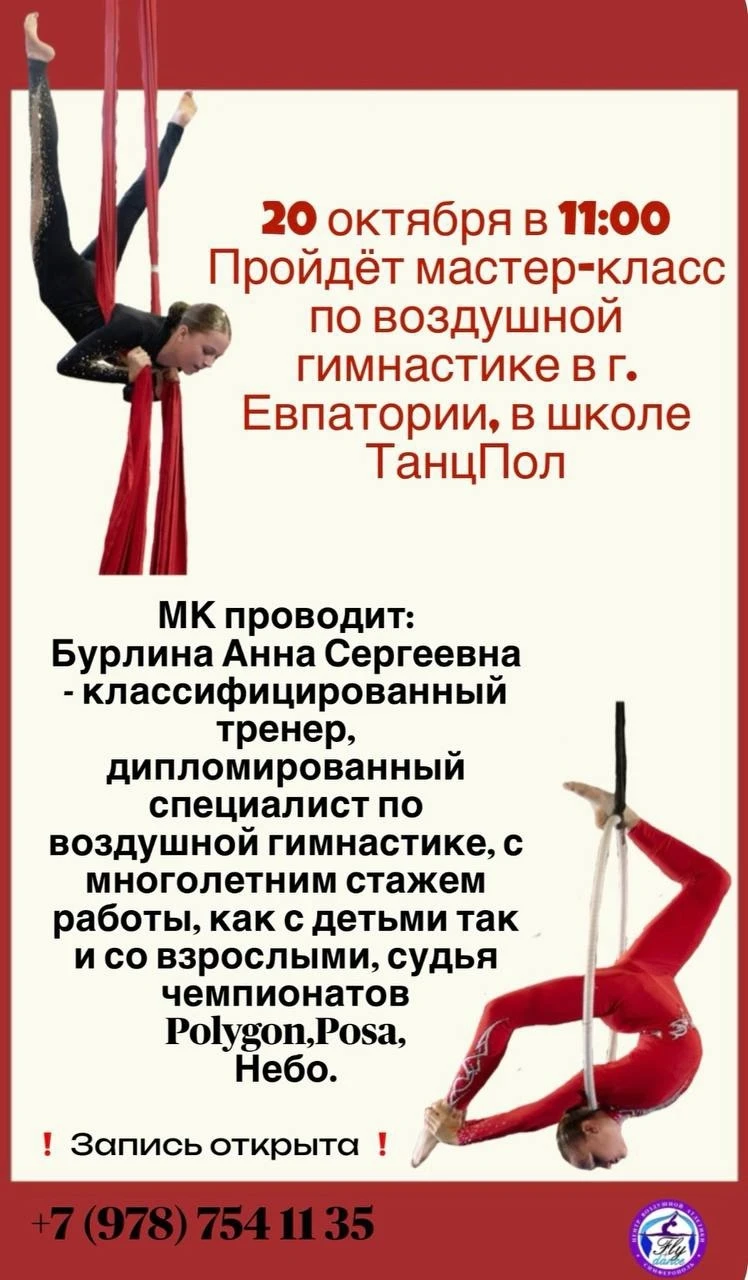 Мастер-класс по воздушной гимнастике Анны Бурлиной